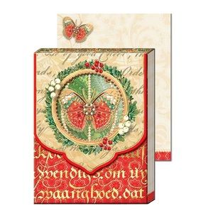 Punch Studio Butterfly Ornament Holiday Window Pocket Mini Notepad (59682)